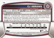تحميل الصورة إلى عارض المعرض، 2023 Bowman Chrome CJ Abrams #74 واشنطن ناشيونالز