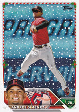 将图片加载到图库查看器,2023 Topps Holiday Andres Gimenez H136 Cleveland Guardians
