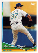 Load image into Gallery viewer, 1994 Topps Graeme Lloyd RC # 187 Milwaukee Brewers