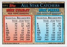 Load image into Gallery viewer, 1994 Topps Mike Piazza / Mike Stanley AS # 391 Los Angeles Dodgers / New York Yankees