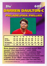 تحميل الصورة إلى عارض المعرض، 1994 Topps Darren Daulton MOG # 608 فيلادلفيا فيليز