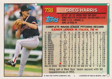 Load image into Gallery viewer, 1994 Topps Greg Harris # 738 Boston Red Sox