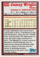 Load image into Gallery viewer, 1994 Topps Jamey Wright DPK, RC # 744 Colorado Rockies