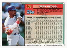 Load image into Gallery viewer, 1994 Topps Gary Redus # 108 Texas Rangers