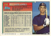 Load image into Gallery viewer, 1994 Topps Luis Lopez RC # 336 San Diego Padres
