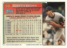 Load image into Gallery viewer, 1994 Topps Kevin Brown # 345 Texas Rangers