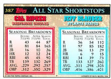 Load image into Gallery viewer, 1994 Topps Jeff Blauser / Cal Ripken AS # 387 Atlanta Braves / Baltimore Orioles