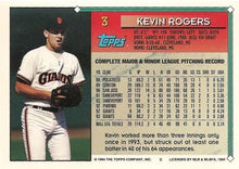 将图片加载到图库查看器,1994 TOPPS Kevin Rogers # 3 San Francisco Giants