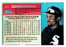 تحميل الصورة إلى عارض المعرض، 1994 Topps Lance Johnson # 452 Chicago White Sox