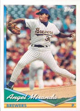 تحميل الصورة إلى عارض المعرض، 1994 Topps Angel Miranda RC، UER # 709 Milwaukee Brewers
