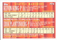 Load image into Gallery viewer, 1994 Topps Kevin King / Erik Plantenberg CA, RC # 774 Seattle Mariners