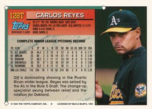 Load image into Gallery viewer, 1994 Topps Traded Carlos Reyes RC  128T Oakland Athletics