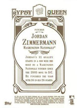 将图片加载到图库查看器,2012 Topps Gypsy Queen Jordan Zimmermann  # 8 Washington Nationals