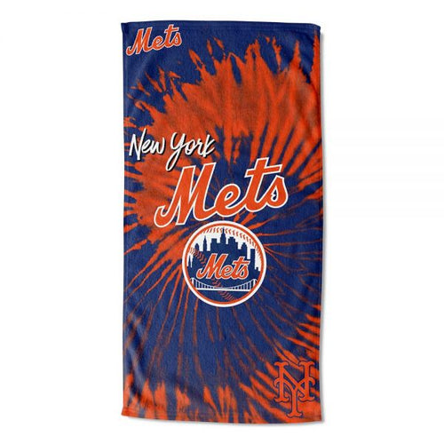 New York Mets Psychedelic Beach Towel 30 inch x 60 inch - walk-of-famesports