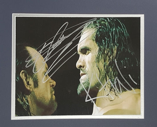 The Undertaker & The Great Khali Matted Dual Signed Autographed 8x10 WWE - walk-of-famesports
