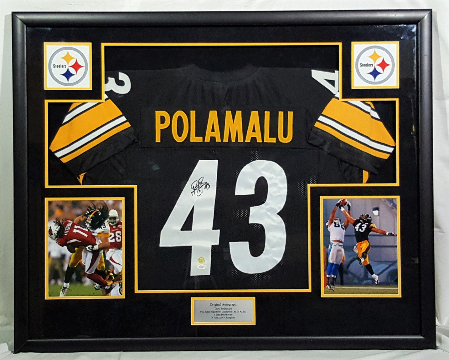 Troy Polamalu Autographed Framed Steelers Jersey