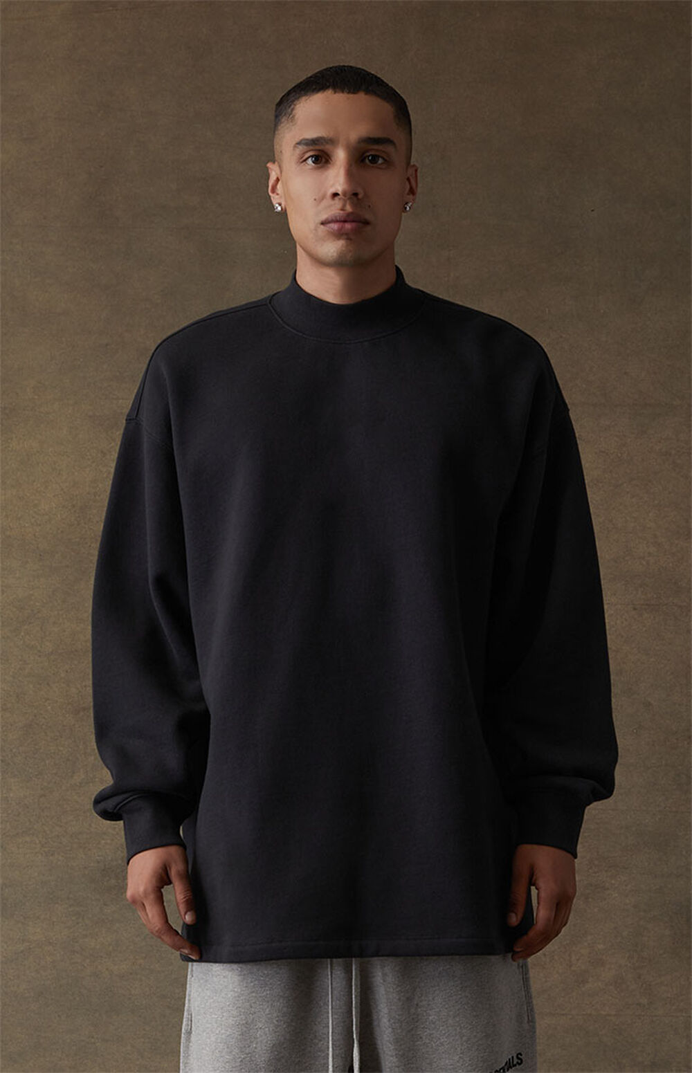 Essentials Fear of God Relaxed Crewneck Sweater Black - XS
