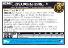 Load image into Gallery viewer, 2010 Bowman Chrome Prospects #BCP61 Josh Donaldson Oakland Athletics
