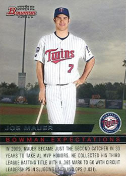 2010 Bowman Bowman Expectations  #BE13 - Joe Mauer / Buster Posey - Minnesota Twins / San Francisco Giants