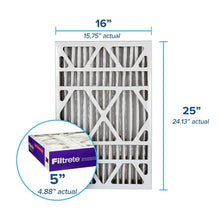 Load image into Gallery viewer, Filtrete 16x25x5 HVAC Furnace Air Filter, MPR 1550 MERV 12, Ultra Allergen Reduction
