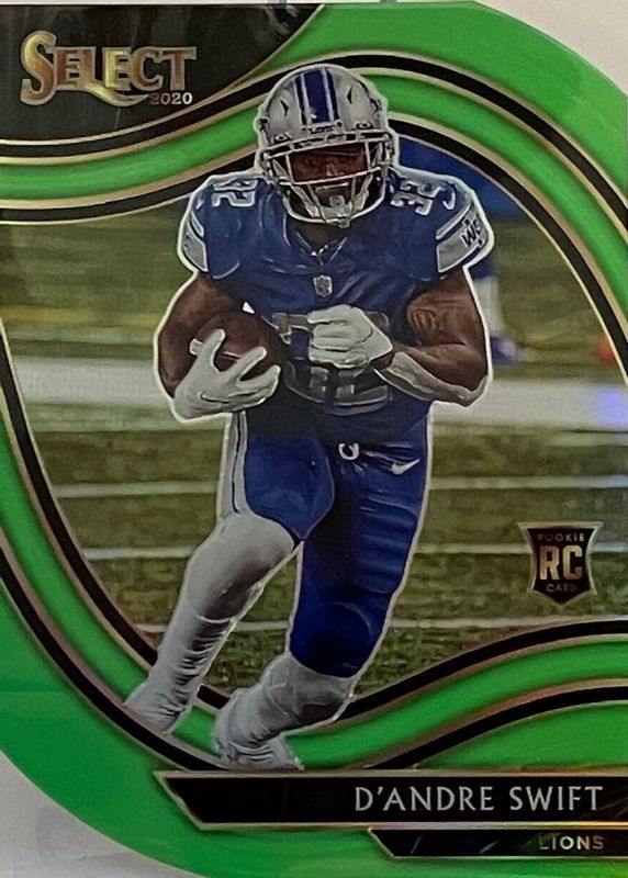 2020 Select D'Andre Swift Detroit Lions Green Field Level Die Cut Prizm RC #351