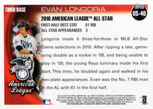 Load image into Gallery viewer, 2010 Topps Update Evan Longoria AS US-40 Tampa Bay Rays
