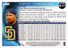 Load image into Gallery viewer, 2010 Topps Update Yorvit Torrealba US-217 San Diego Padres
