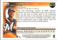 Load image into Gallery viewer, 2010 Topps Update Lorenzo Cain RC US-173 Milwaukee Brewers
