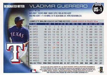 Load image into Gallery viewer, 2010 Topps Update Vladimir Guerrero US-1 Texas Rangers
