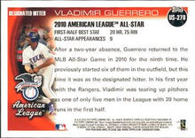 Load image into Gallery viewer, 2010 Topps Update Vladimir Guerrero AS US-270 Texas Rangers
