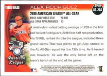 Load image into Gallery viewer, 2010 Topps Update Alex Rodriguez AS US-280 New York Yankees
