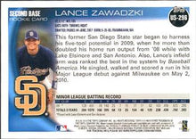Load image into Gallery viewer, 2010 Topps Update Lance Zawadzki RC US-296 San Diego Padres
