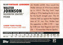 Load image into Gallery viewer, 2010 Topps Vintage Legends #VLC-50 Walter Johnson Washington Senators
