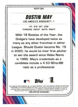 Load image into Gallery viewer, 2020 Bowman Mega Box Green Mojo Refractor /99 Dustin May #ROYF-DM Rookie RC
