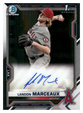 Load image into Gallery viewer, 2021 Bowman Draft #CDA-LM Landon Marceaux Chrome Draft Pick Autographs
