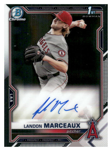 2021 Bowman Draft #CDA-LM Landon Marceaux Chrome Draft Pick Autographs