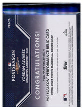 Load image into Gallery viewer, 2023 Topps #PPR-YA Yordan Alvarez Postseason Performance Relics #/99
