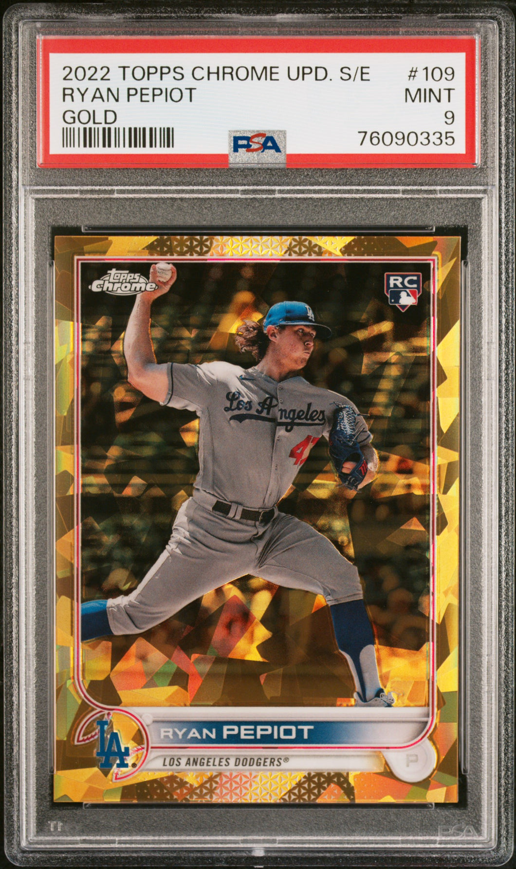 2022 Topps Chrome Update Sapphire Edition #109 Ryan Pepiot Gold PSA 9