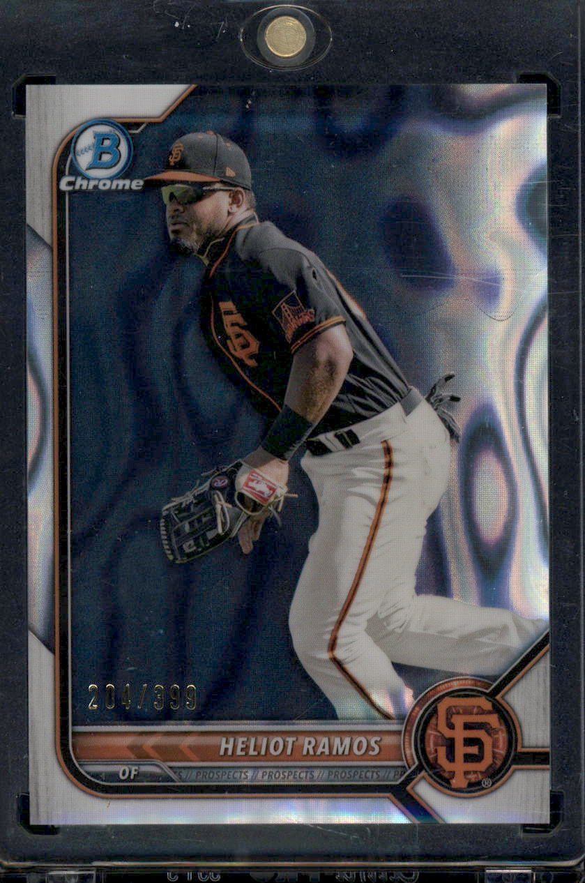 2022 Bowman #BCP-35 Heliot Ramos Chrome Prospects Lava #/399