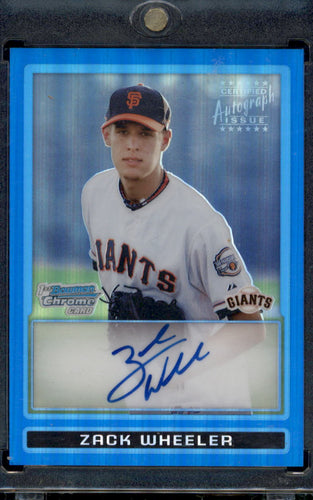 2009 Bowman Draft Prospects Chrome Blue Refractor /150 Zack Wheeler #BDPP86 Auto