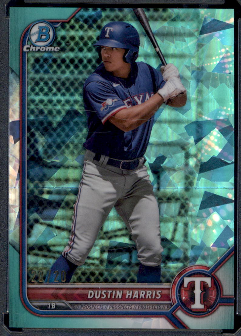 2022 Bowman Draft Sapphire Edition #BDC-41 Dustin Harris Aqua #/20