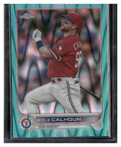 2022 Topps Chrome Sonic #17 Kole Calhoun Aqua RayWave Refractor #/199