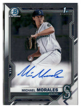 Load image into Gallery viewer, 2021 Bowman Draft #CDA-MMO Michael Morales Chrome Draft Pick Autographs
