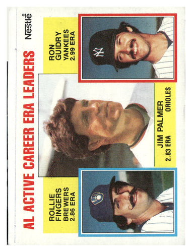 1984 Nestle AL ACTIVE CAREER ERA LEADERS - Jim Palmer Rollie Fingers Ron Guidry