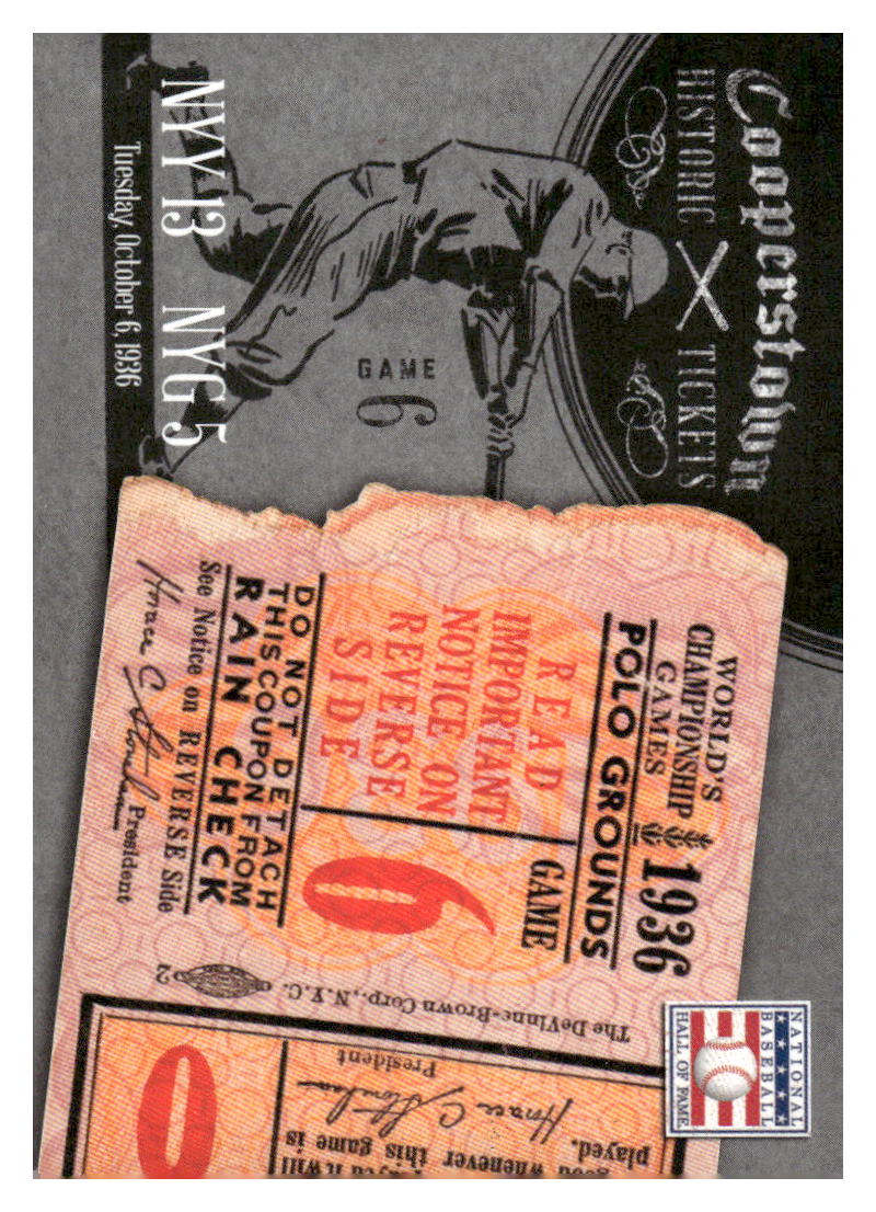 2013 Panini Cooperstown #12 1936 World Series Historic Tickets