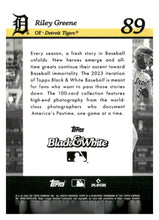 Load image into Gallery viewer, 2023 Topps Black &amp; White #89 Riley Greene
