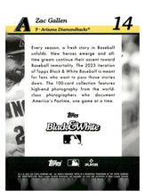 将图片加载到图库查看器，2023 Topps Black &amp; White #14 Zac Gallen
