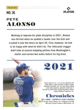 تحميل الصورة إلى عارض المعرض، 2021 Panini Chronicles #36 Pete Alonso Chronicles
