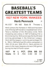 Load image into Gallery viewer, 1987 TCMA 1927 New York Yankees #2 Herb Pennock
