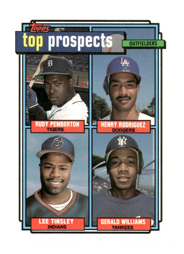 1992 Topps 656 1992 Top Prospects Outfielders Rudy Pemberton / Henry Rodriguez